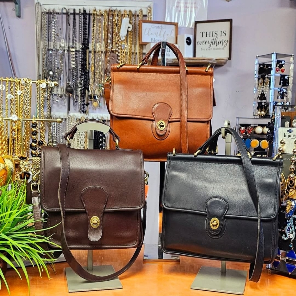 Coach Vintage Willis & Station Brown and Black Leather Prices Varies$225ea Bag